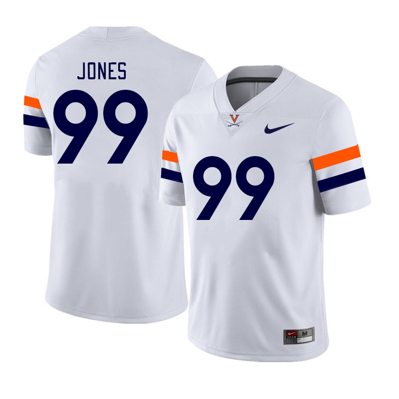 Men #99 DJ Jones Virginia Cavaliers College Football Jerseys Stitched Sale-White